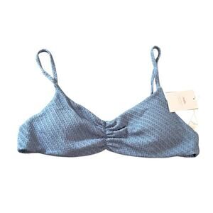 NWT Andie Swim Dusty Slate Blue Size XL Symi Bikini Top‎ Textured Adjustable